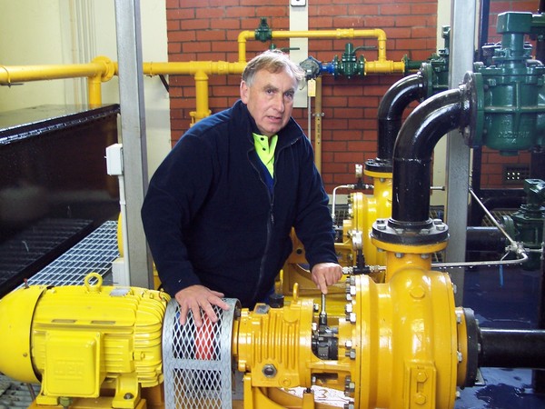 Russell Dean checks out a sludge pump in the digester building at the Wastewater Treatment Plant in Kawakawa Road, Feilding. 